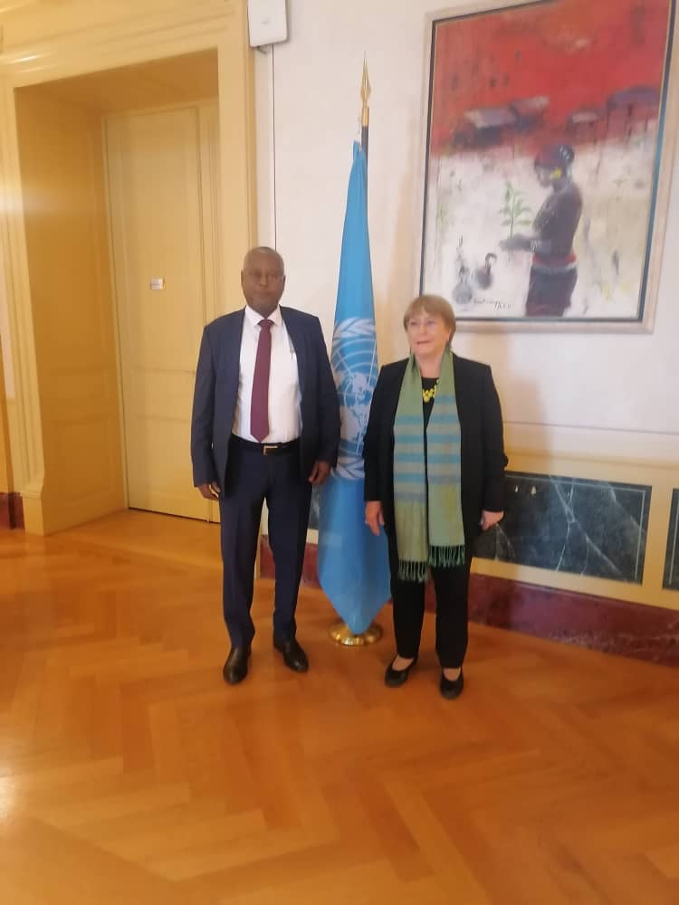 وزير العدل المكلف  يلتقي بالمفوض السامي لحقوق الإنسان